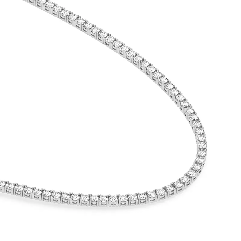 14K White Gold Lab Diamond Tennis Necklace With Extender (5 1/3 ct. tw.)