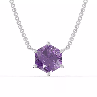 Hexagon Amethyst Necklace