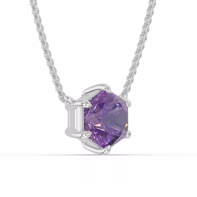 Hexagon Amethyst Necklace