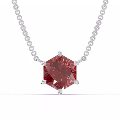 Hexagon Garnet Necklace