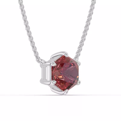 Hexagon Garnet Necklace