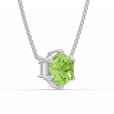 Hexagon Peridot Necklace