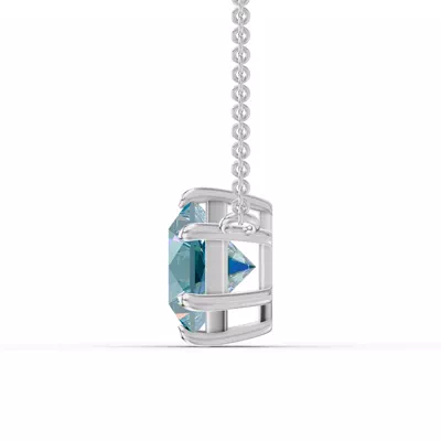 Hexagon Sky Blue Topaz Necklace
