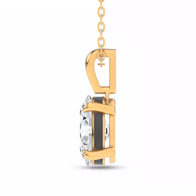 Midnight Halo Oval Lab Pendant (2 ct. tw.) by Christian Siriano