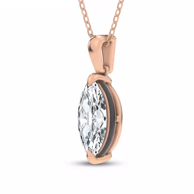Midnight Halo Marquise Lab Pendant (2 ct. tw.) by Christian Siriano