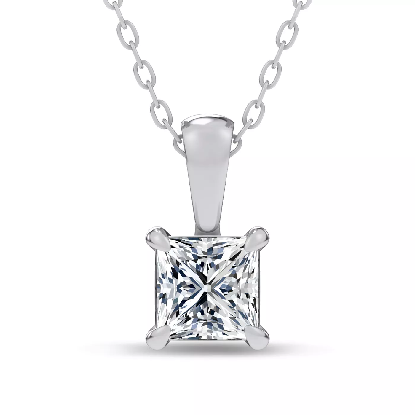 Halo Amplification 14K White Gold Engagement Ring