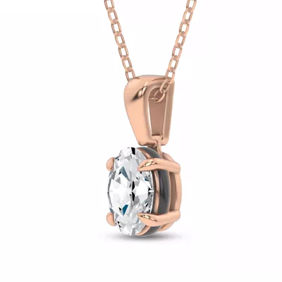 Midnight Halo Oval Lab Pendant (1 ct. tw.) by Christian Siriano