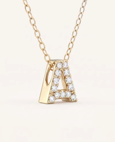 Petite Diamond Initial Necklace – A