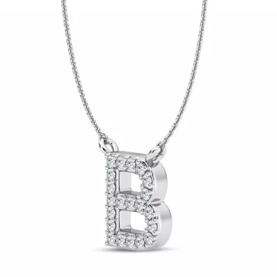 Diamond Initial Necklace – B