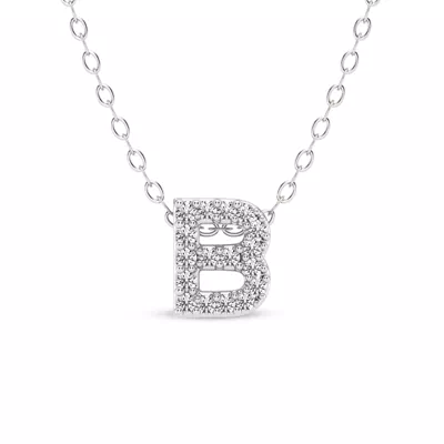 Petite Diamond Initial Necklace – B