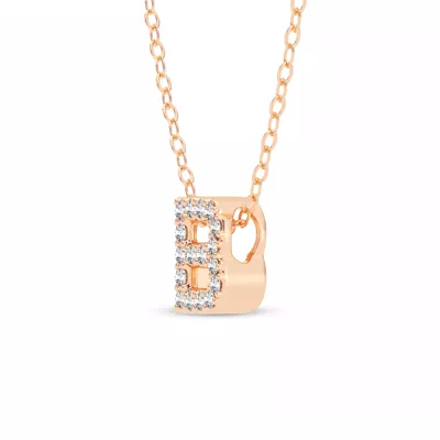 Petite Diamond Initial Necklace – B