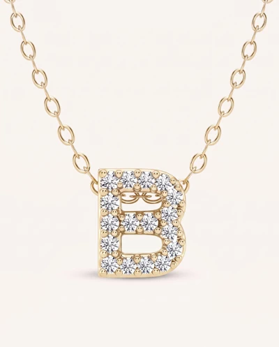 Petite Diamond Initial Necklace – B