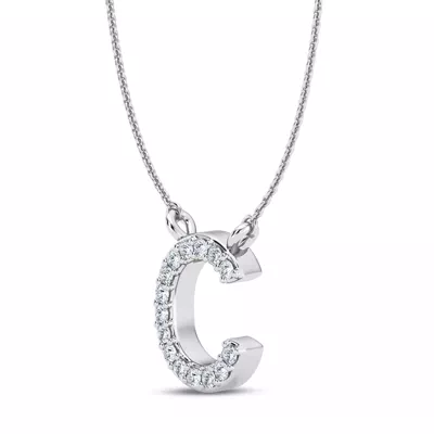 Diamond Initial Necklace – C