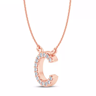 Diamond Initial Necklace – C