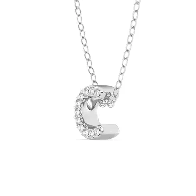 Petite Diamond Initial Necklace – C