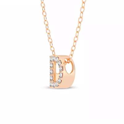 Petite Diamond Initial Necklace – D