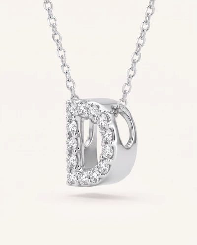 Petite Diamond Initial Necklace – D
