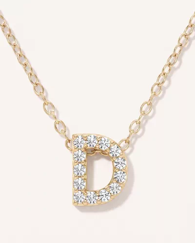 Petite Diamond Initial Necklace – D