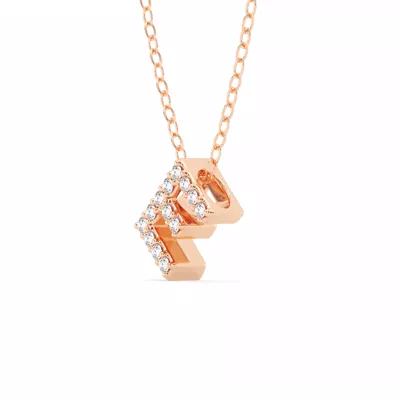 Petite Diamond Initial Necklace – E