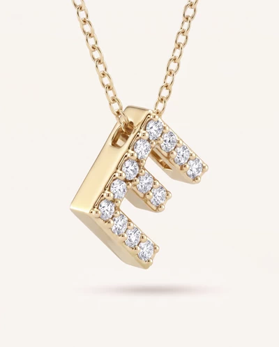 Petite Diamond Initial Necklace – E