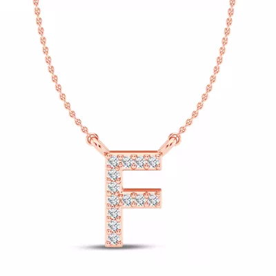 Diamond Initial Necklace – F