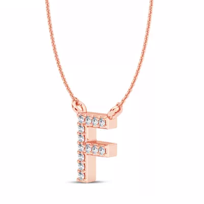 Diamond Initial Necklace – F