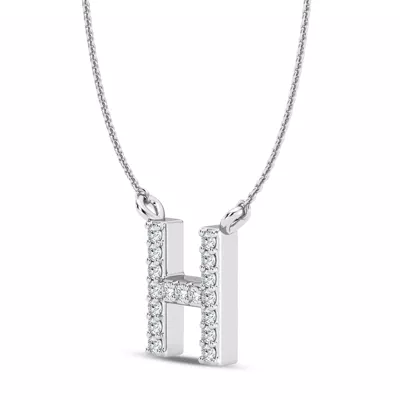 Diamond Initial Necklace – H