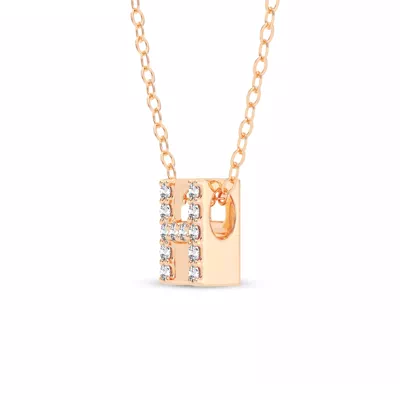 Petite Diamond Initial Necklace – H