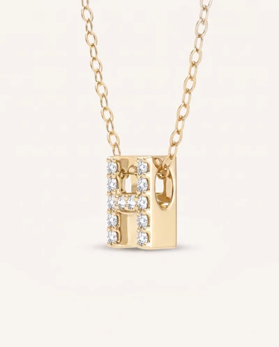 Petite Diamond Initial Necklace – H