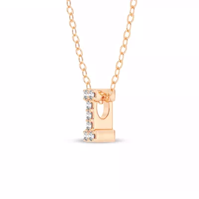 Petite Diamond Initial Necklace – I