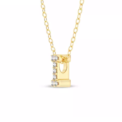 Petite Diamond Initial Necklace – I