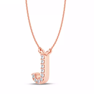 Diamond Initial Necklace – J