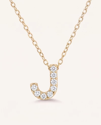Petite Diamond Initial Necklace – J