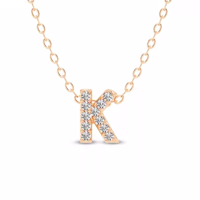 Petite Diamond Initial Necklace – K