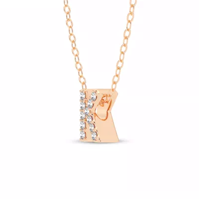 Petite Diamond Initial Necklace – K