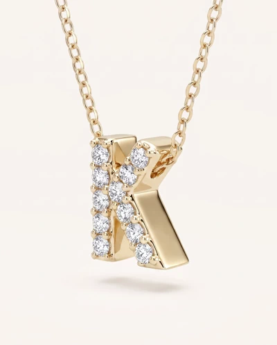 Petite Diamond Initial Necklace – K