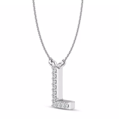 Diamond Initial Necklace – L