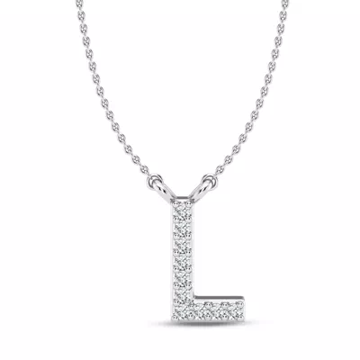 Diamond Initial Necklace – L