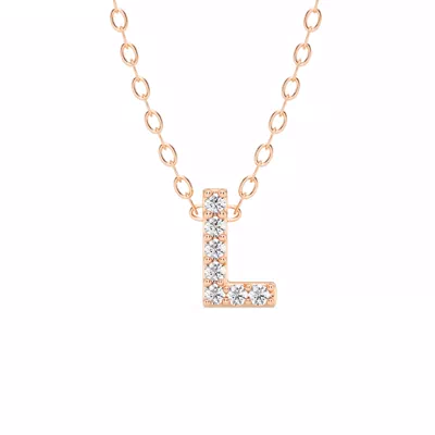 Petite Diamond Initial Necklace – L