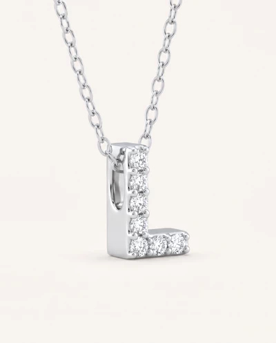 Petite Diamond Initial Necklace – L