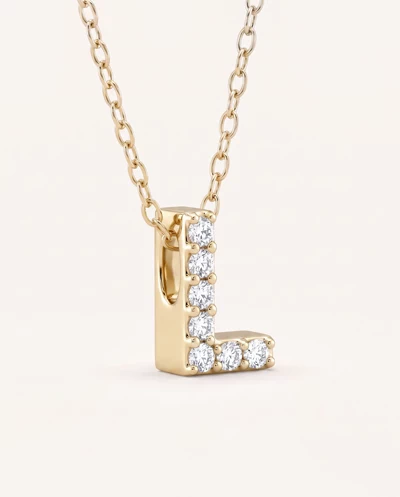 Petite Diamond Initial Necklace – L
