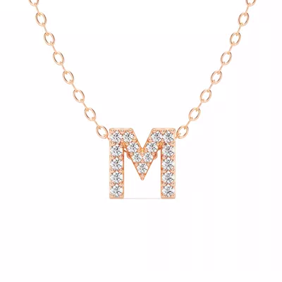 Petite Diamond Initial Necklace – M
