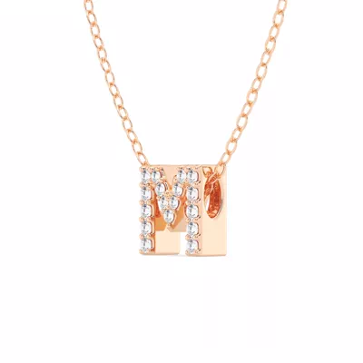 Petite Diamond Initial Necklace – M