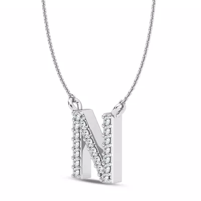 Diamond Initial Necklace – N