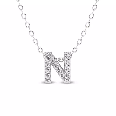 Petite Diamond Initial Necklace – N