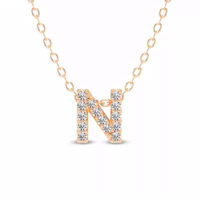 Petite Diamond Initial Necklace – N