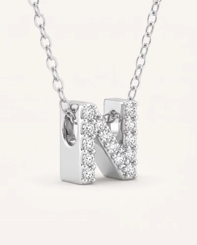 Petite Diamond Initial Necklace – N