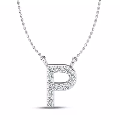 Diamond Initial Necklace – P