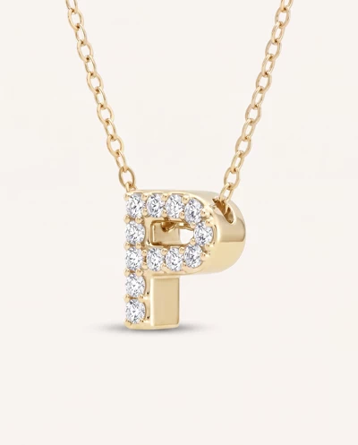 Petite Diamond Initial Necklace – P