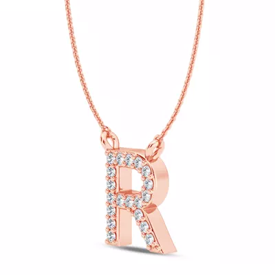 Diamond Initial Necklace – R